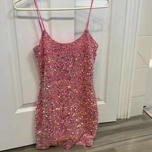 Lucy in the sky pink sequin dress size small